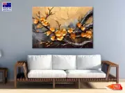 Abstract Gold Flowers Wall Canvas Home Decor Australian Made Quality