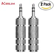 2-PACK Kirlin 3.5mm TRS Male to 1/4" TRS Female Headphone Audio Adapter 2621X2P