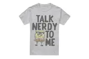SpongeBob SquarePants Mens Talk Nerdy To Me T-Shirt (Sport Heather) - UTTV6792