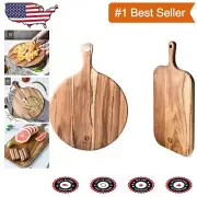 Set of 2 Acacia Wood Cutting Boards with Handle - Ideal for Meat and Cheese