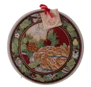 Santa Barbara Terra Cotta Ceramic Recipe Bread Tile Trivet Christmas Wreath