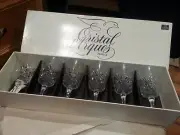 Masquerade Cristal D’ Arque France 5 3/4 Oz Wine Glasses Set Of 6 NIB