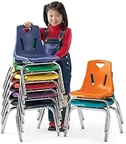 (46cm , Navy) - Berries Stacking Chair - Polypropylene - Navy - Steel Frame - 50cm x 60cm x 80cm Overall Dimension
