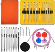 High-Quality Interchangeable Tunisian Crochet Hooks with Stylish Storage Pouch