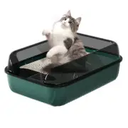 Light Luxury Style Large Cat Litter Box Anti Splash Semi Enclosed Cat Litter Box