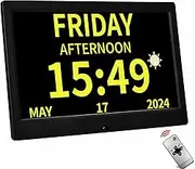 ACDOKE Digital Calendar Day Clock 10 Inch, 12 Electronic Calendar Day Date, Digital Clock for Memory Loss Elderly Seniors Dementia Alzheimers, Non-Abbreviated Day&Month, 8 Themes/6 Display Effects