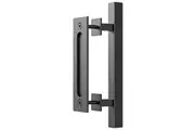 30cm Pull and Flush Barn Door Handle Square Handles set of Frosted Black Surface Square