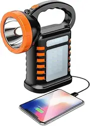 Solar Powered Camping Lamp – Rechargeable Torch | Portable Waterproof Multifunctional for Construction Site Workshop Garage Garden Home