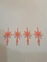 4 Mini Peach colored Snowflake Star Topper Ceramic Christmas Tree