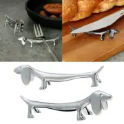 4*Cute Fork Rest Stainless Steel Utensil Stand Cute Doggy Knives Spoon Rest