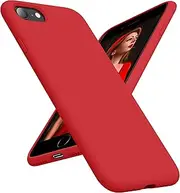 OTOFLY iPhone SE Case,iPhone 8 Case,Ultra Slim Fit Phone Cases Liquid Silicone Cover with Full Body Soft Bumper Protection Anti-Scratch Shockproof Case Compatible with iPhone SE/8/7 4.7 inch Red