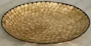 Vintage Philippines Golden CAPIZ Shell 13-1/2” Dia Bowl - NWOT
