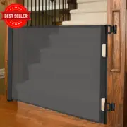 Retractable Safety Gate for Baby & Dog 33" Tall Extends to 71" Mesh Gate for Doo