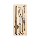 3pc Laguiole Silhouette Stainless Steel Cheese/Pate Knife Set Utensils Ivory