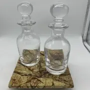 Vintage KROSNO Whiskey Glass Decanters (Set Of 2)