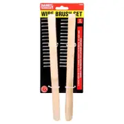 2Units Stainless Steel Bristles Non Slip Wooden Handle Wire Brushes Exterior Surfaces