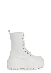 [Club Exx] Optical Fuse Combat Boots - White