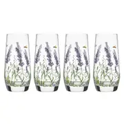 4pc Ashdene Lavender Fields 540ml Crystal Glass Highball Tumbler Drinking Set