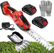 2-in-1 Cordless Hedge Trimmer，Multifunctional Electric Grass Trimmer，0-90° Adjustable Head, with 2 * 1500mAh Battery, Lightweight Handheld Shrub Cutter for Shrubs, Garden, Grass