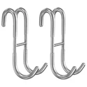 2pcs Shower Door Hooks, Towel Hooks for Frameless Glass Door, Silver