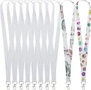 Framendino, 100 Pack Sublimation Lanyards Blank Bulk with Swivel Hooks Neck for ID Badge Work Card Holder, White