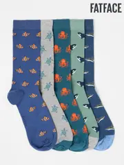FatFace Multi Sealife 5 Pack Men's Socks (AC3206) | $46