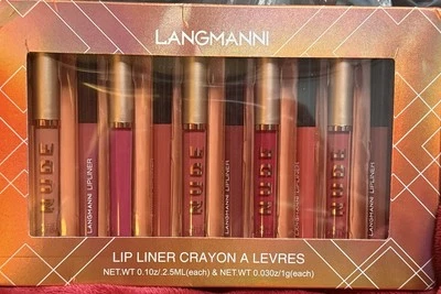 12pcs Bestland Langmanni Matte Lip Liner Crayon Nude Lip Gloss Pencil Set