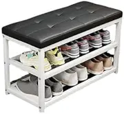 Entryway Bench, Shoe Bench for Living Room, Entryway Shoe Bench Rack Nordic Minimalist Framework,Porch Shoe Changing Stool Has A Soft Cushion, Large-Capacity,90CM
