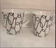 Vintage Mint Dansk Lotta Elope Set Of 2 Blak/Wht Mugs 16oz. by Lotta Jansdotter