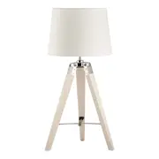 New Oriental White Tripod Table Lamp with White Shade