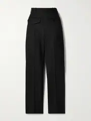[Victoria Beckham] Victoria Beckham - Twill Wide-leg Pants - Black - UK 14 UK 14 Black
