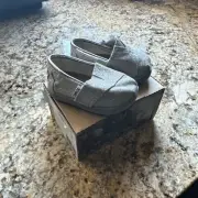 Toms Tiddler Classic Alpargata Shoes Girls Silver Glimmer Toddler T2