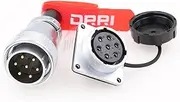 DRRI WEIPU Heavy Duty WS28 7-Pin Metal Aviation Circular Bulkhead Connector Male Plug Female Socket for Industrial Control Systems.