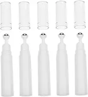 DEARMAMY 5Pcs Roller Ball Bottles for Travel Cream Portable Eye Cream Dispenser with Vacuum Packaging Hydrating Eye Care Roller for Fine Lines and Puffiness Relief
