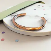 Lyra Twisted Cuff Bangle in Rose Gold 60mm