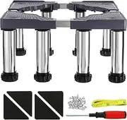uxcell Mini Fridge Stand, 8 Strong Feet Laundry Stand Base Multi-Functional Adjustable Base Tray Anti-Vibration for Refrigerator Washing Machine Dryer Dishwasher AC, 11.4"-12.6" Height