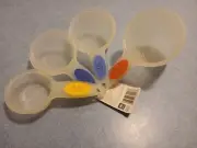 PYREX Accessories Vintage Nesting Measuring Cup Set Color Coded 4 Pc New w/Tags