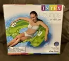GREEN Sit N Float INFLATABLE Pool LOUNGE 60" X 39" 2 handles 2 cup holders NEW