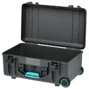 HPRC 2550W - Wheeled Hard Case Empty with Turquoise Handle (Grey)