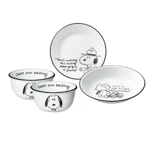 【CorelleBrands 康寧餐具】SNOOPY 童趣旅繪4件式碗盤組(D03)