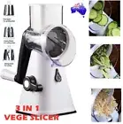 Kitchen Vegetable Fruit Food Manual Rotary Drum Grater Chopper Slicer 3 in 1 AU