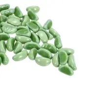 Ceramics Beads, Flat Ceramic Green Iridescent 0.43 to 0.98 Inch Pebbles