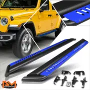 For 18-24 Jeep Wrangler JL 4-Dr Blue Dropped Step Side Nerf Bar Running Board (for: Jeep)
