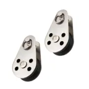 2Pcs Stainless Steel Single Pulley Practical Nylon Rope Pulley Tackle Puller