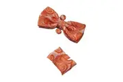 Mens Orange Paisley Matching Bow Tie, Pocket Square & Cuff Links Set