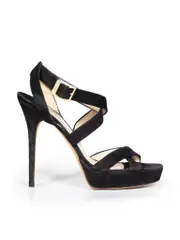 Balck Suede Strappy Sandals