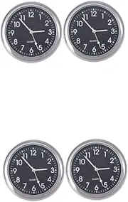 2sets Car Clock Luminous Clock Car Dashboard Clock Luminous Car Vent Clocks Quartz Clock Luminous Adhesive Clock Automotive Clock Small Dashboard Clock Aluminum Black