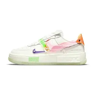 【NIKE 耐吉】Air Force 1 Fontanka 女鞋 白色 AF1 電競 螢光 拼接 休閒鞋 DO2332-111