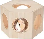 Hamster Houses and Hideouts,Wood Hamster House - Habitat Maze Cage Accessories Pet Supplies Décor for Dwarf Gerbil Lemmings Guinea Chinchilla