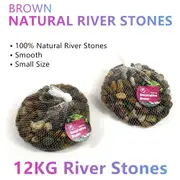 12KG Small Decorative Brown River Stones Pebbles Rocks Gravels Succulent Garden